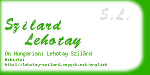 szilard lehotay business card