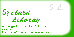 szilard lehotay business card